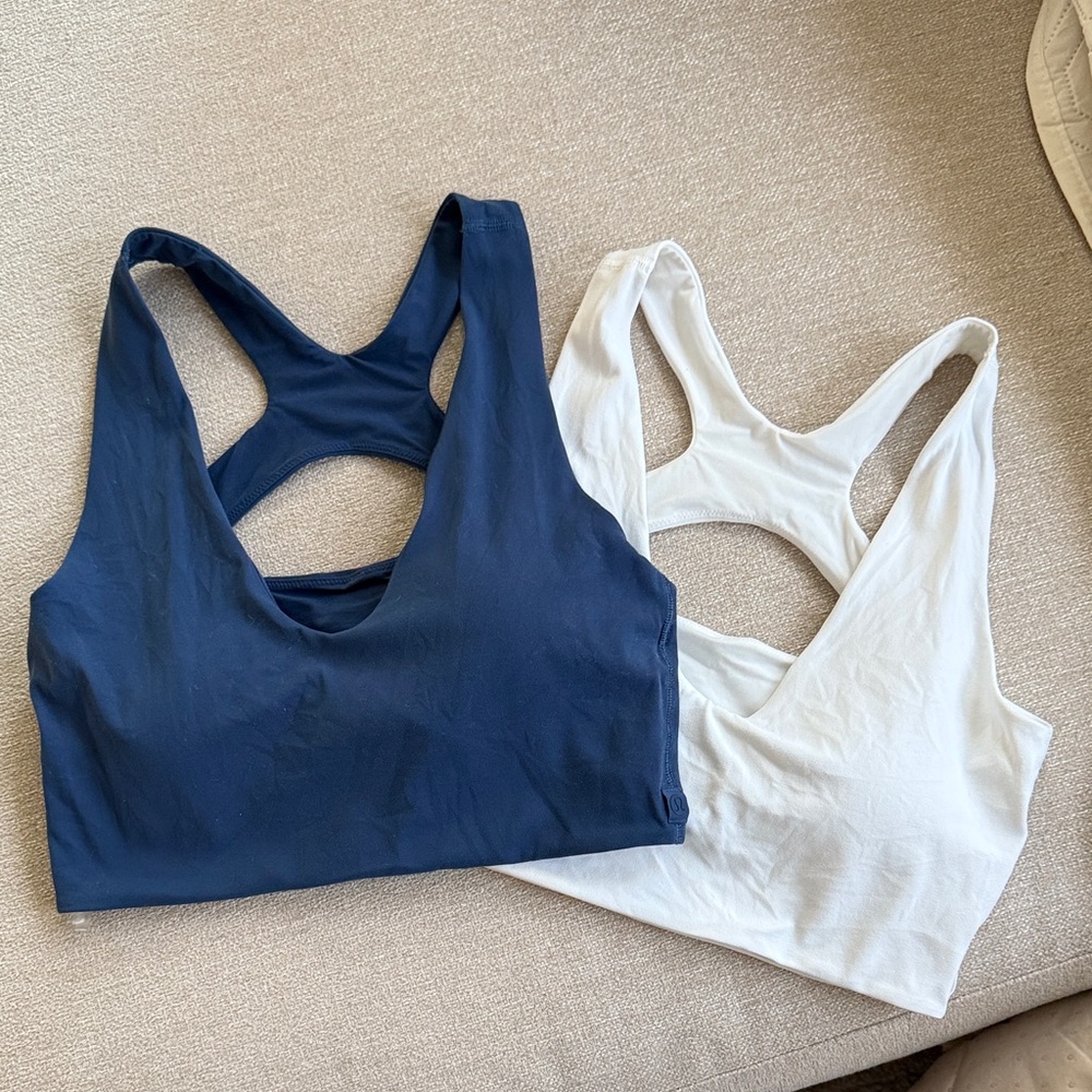 Bend This Scoop and Cross Bra WHT S/M Lululemon - selling as a pair